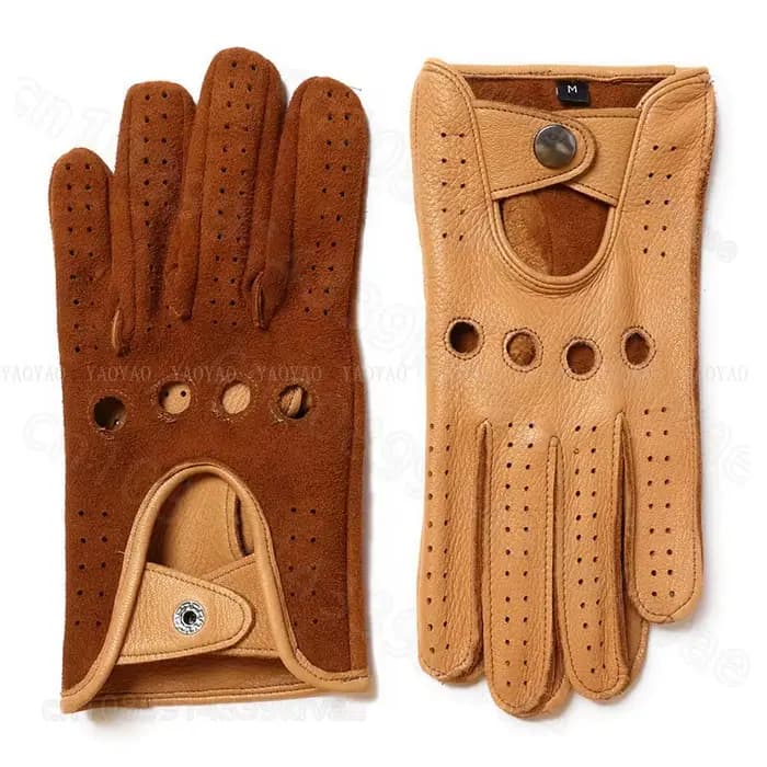 Gants de printemps en cuir véritable pour hommes