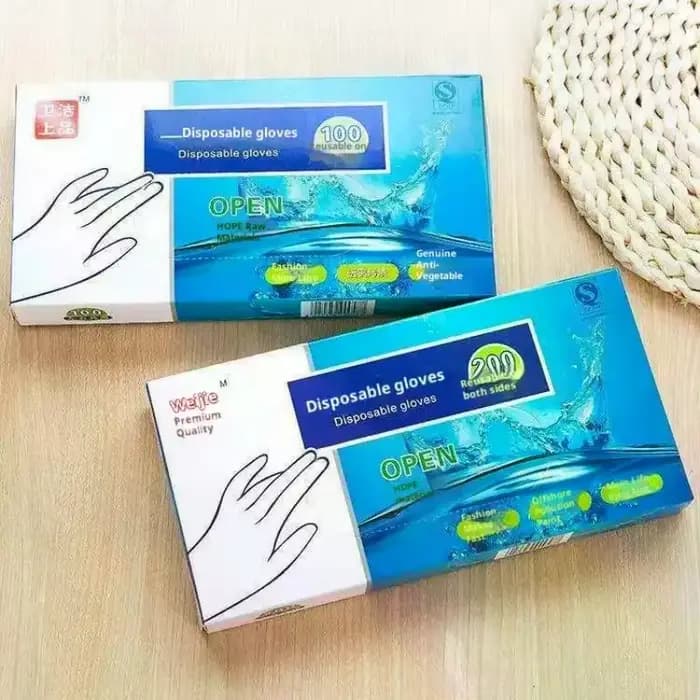 100/200 pièces gants sans Latex PE gants jetables Transparent antidérapant acide sécurité du travail de qualité alimentaire gants de nettoyage ménager