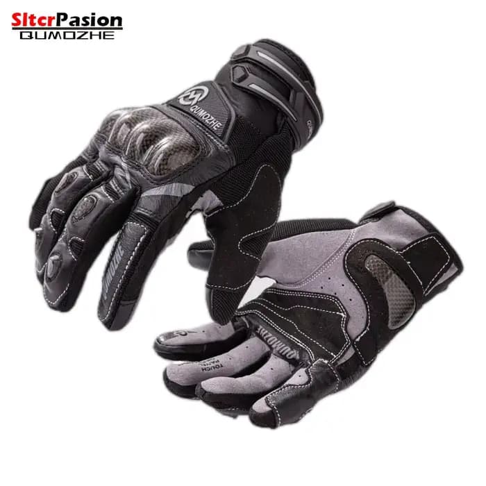 Gants de moto en cuir et Fiber de carbone
