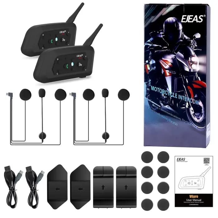 EJEAS V6 PRO + 6 motocycliste casque de moto Interphone Bluetooth