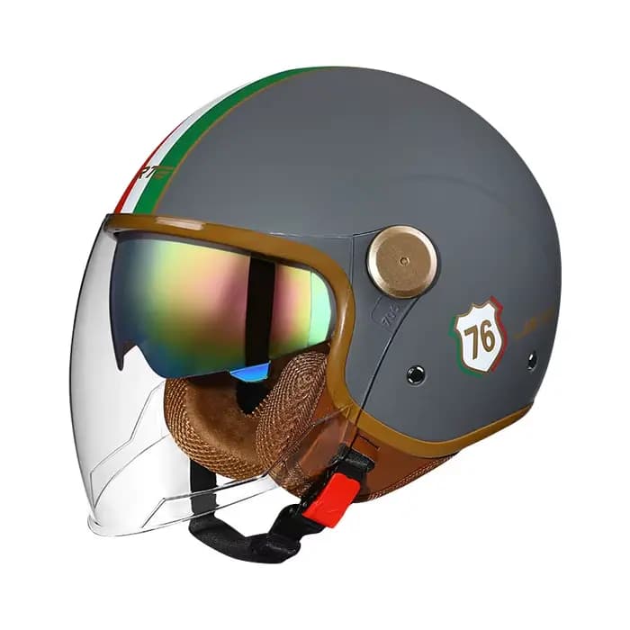 Casque Jet rétro DOT casques de Moto visage ouvert hommes femmes 3/4 demi-casque
