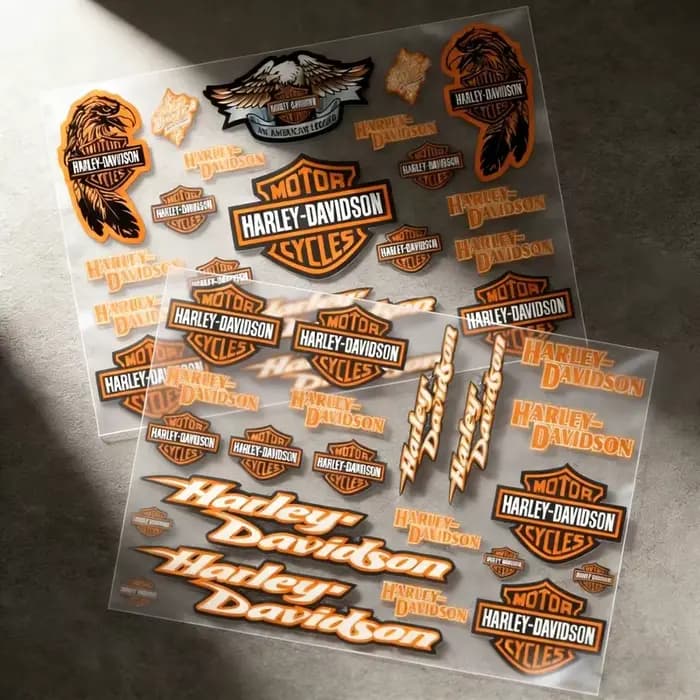 Ensemble d'autocollants emblèmes Harley Davidson - Lettres adhésives réfléchissantes pour la décoration DIY de moto et de casque