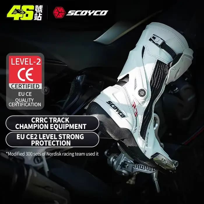 Bottes de moto SCOYCO, niveau de protection CE 2
