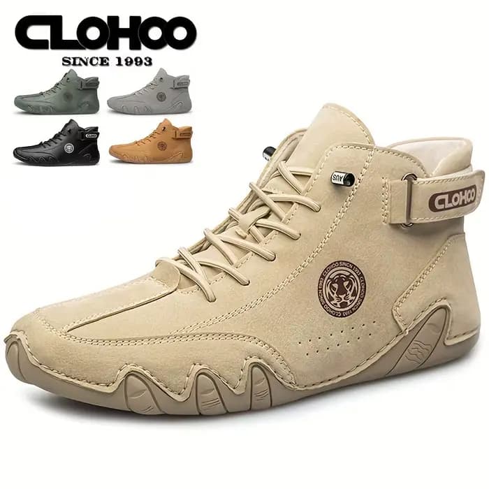 CLOHOO bottes courtes pour hommes Design poulpe cousues à la main