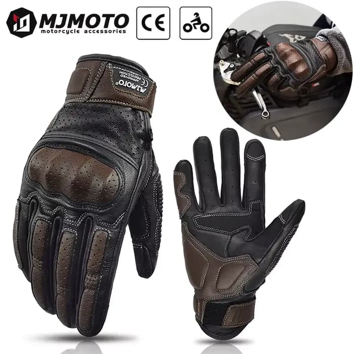 Gants de Moto classiques en cuir de chèvre