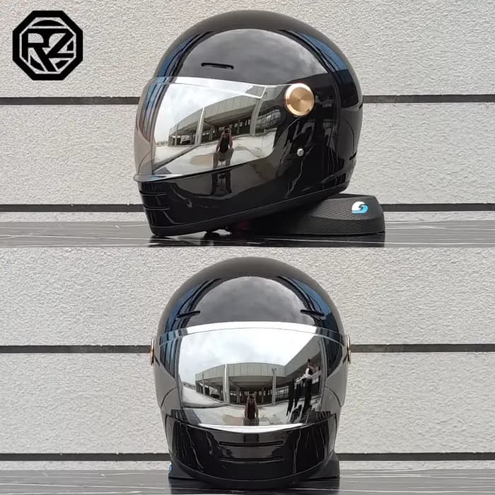Casque de moto ORZ, casque intégral rétro pour moto