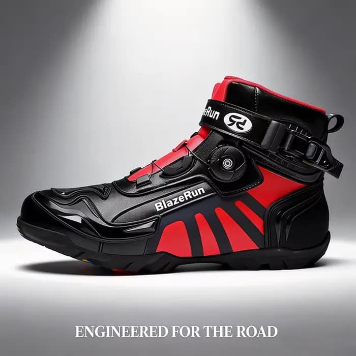 Nouvelles bottes de moto en cuir pour hommes