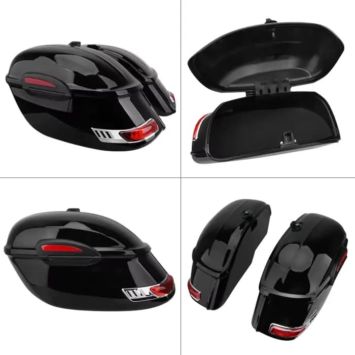 Accessoires de moto étuis latéraux 2 pièces boîte latérale queue bagages sacoche Cargo noir universel pour Harley pour Suzuki pour Honda