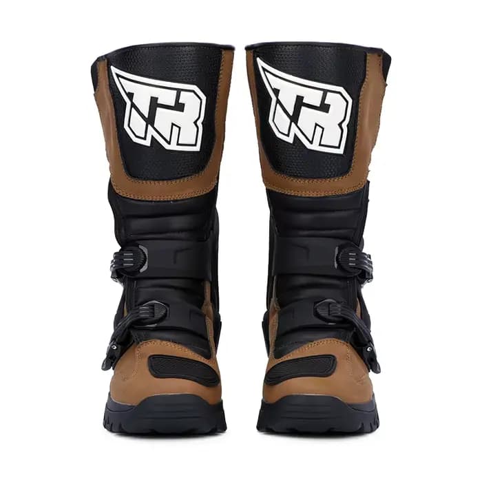 Bottes de moto en cuir imperméables pour hommes et femmes