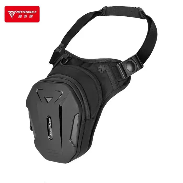 Sacoche de jambe pour moto noire