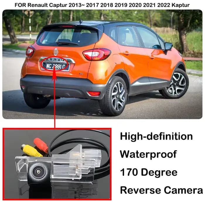 Caméra de recul pour Renault Captur 2013 ~ 2017 2018 2019 2020 2021 2022 Kaptur 2016 ~ 2022 HD CCD, Vision nocturne, Backup, stationnement