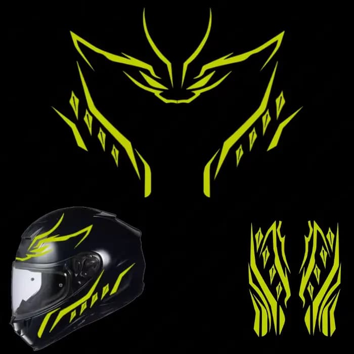 Autocollants de casque pour panthère jaune rouge noir, accessoires de moto abstraits, décalcomanies de décoration modifiée