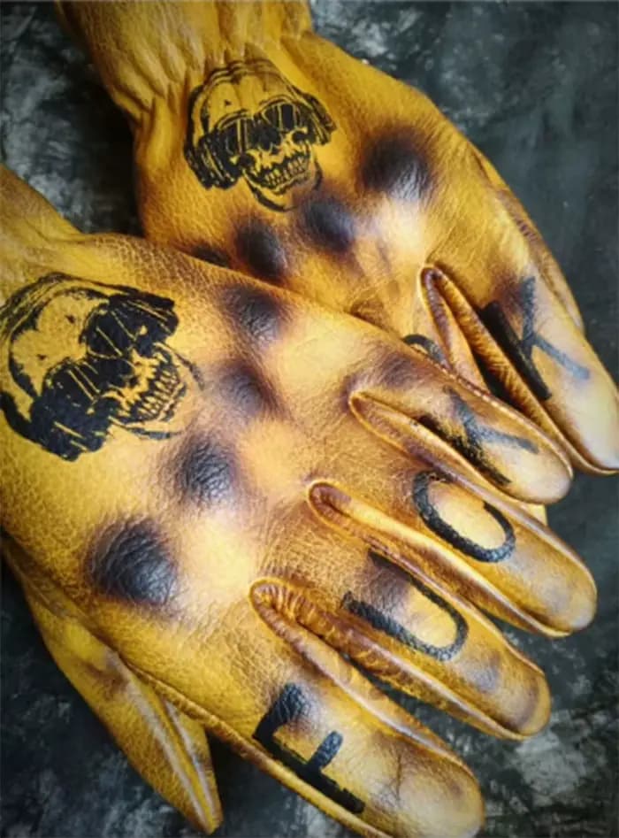 Gants de Moto en cuir véritable faits à la main rétro Motocross Vintage équitation motard
