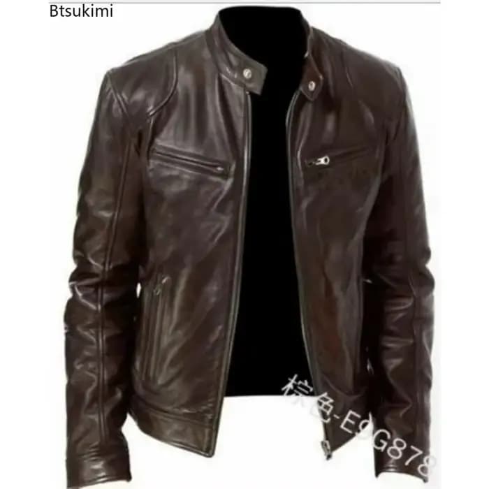 Veste de moto en cuir pour hommes