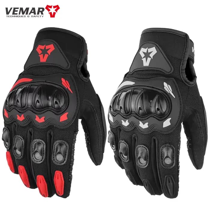 Gants de moto d'été hommes femmes doigt complet écran tactile
