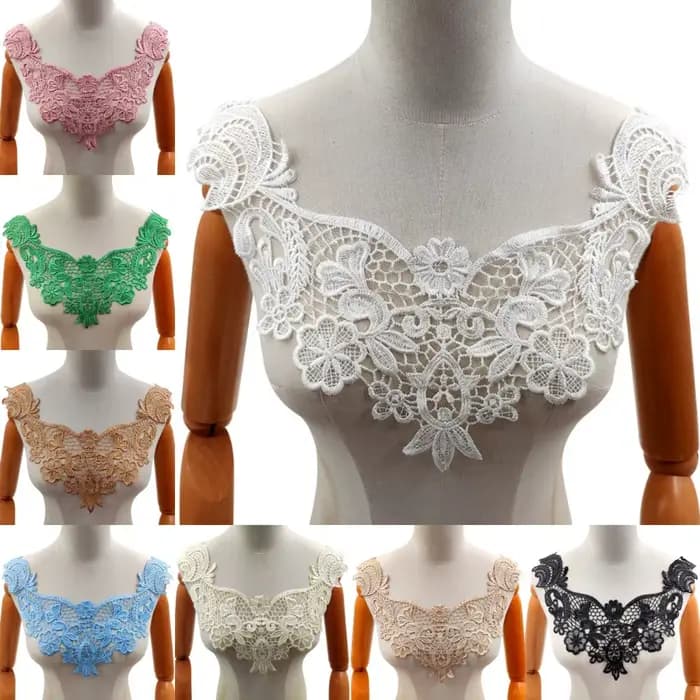 Broche brodée, dentelle florale ajourée, accessoires de couture DIY, matériel artisanal pour broderie