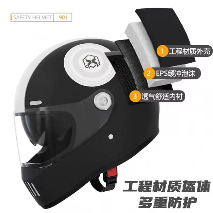 Casque de moto d'hiver intégral à double visière