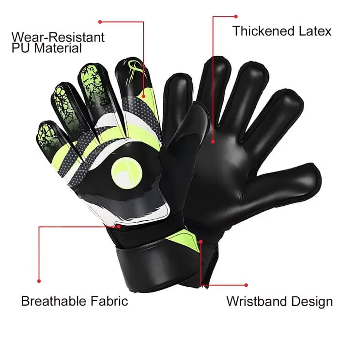 Gants de gardien de but de football pour jeunes, adultes et enfants, gants de football professionnels avec poignées de bain et protection des doigts