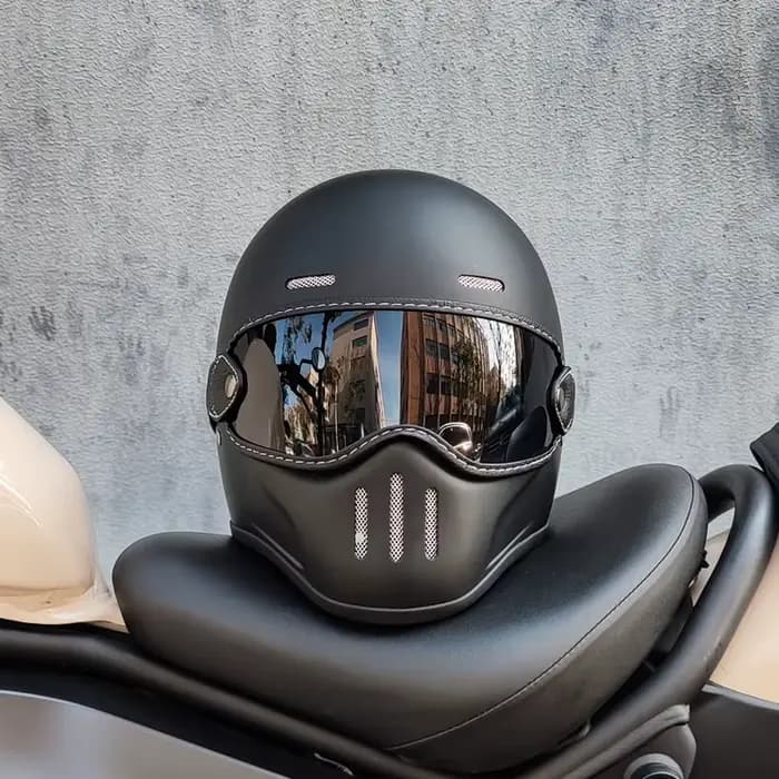 Casque ORZ rétro, casque intégral en fibre de verre