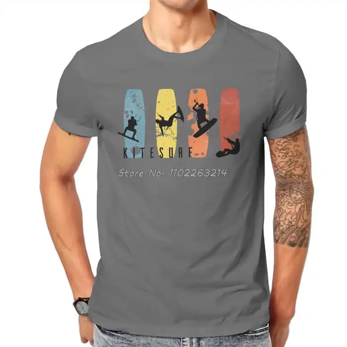 Kitesurf Kitesurf T-shirt drôle Simple et loisirs Personnaliser T-shirt pour hommes T-shirts en coton unisexe Streetwear surdimensionné