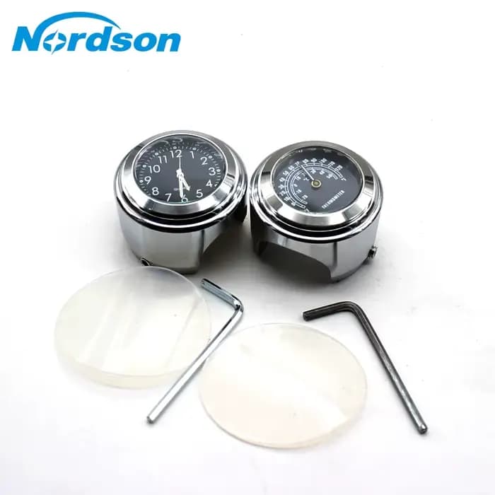 Nordson – horloge et thermomètre étanches pour montage sur guidon de moto