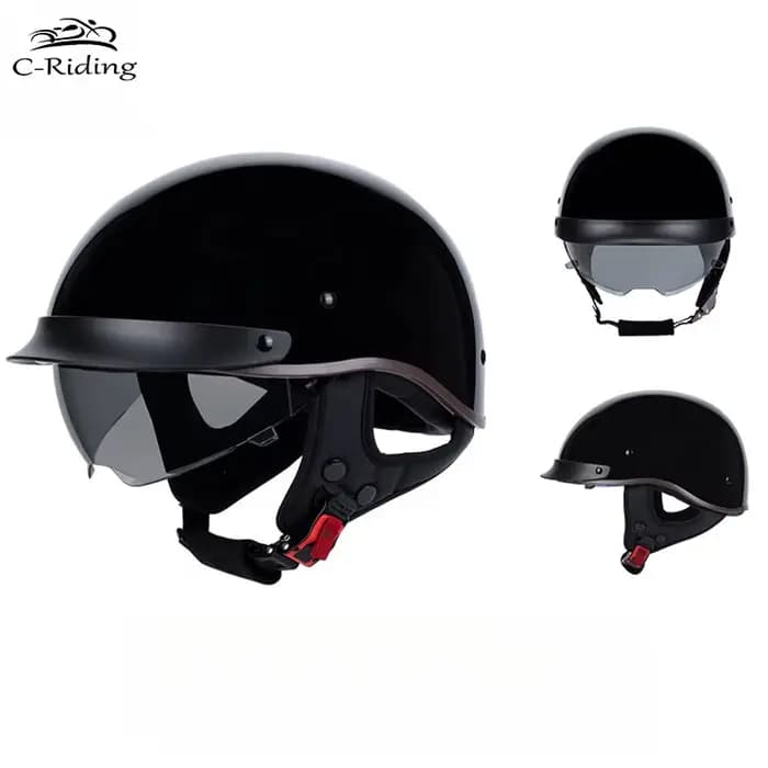 Casque demi-cuir pour moto et Scooter