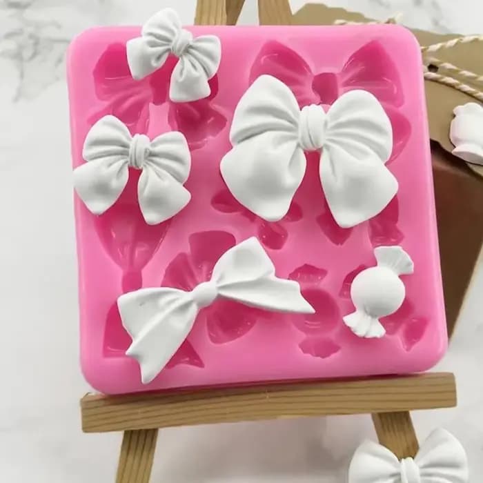 1 pièce d'outils de décoration de gâteaux, accessoires de pâtisserie et de cuisine, moule en résine en forme de nœud, moule en silicone