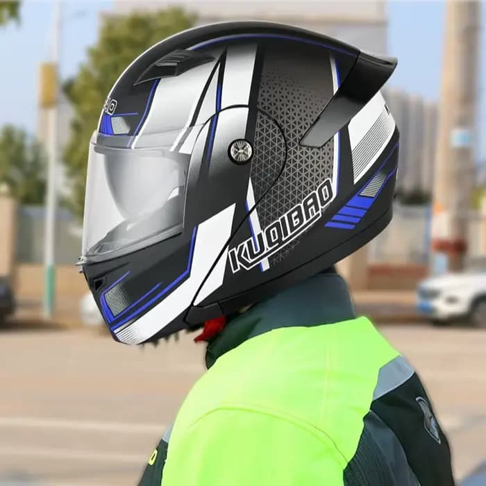 Casque de moto KUQIBAO avec casque Bluetooth intégré
