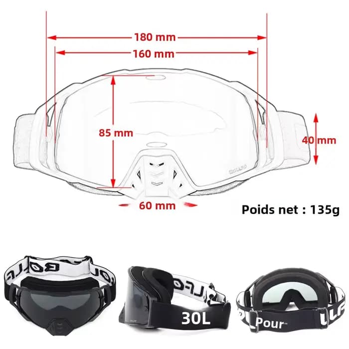 Lunettes de moto photochromiques pour la conduite de jour et de nuit