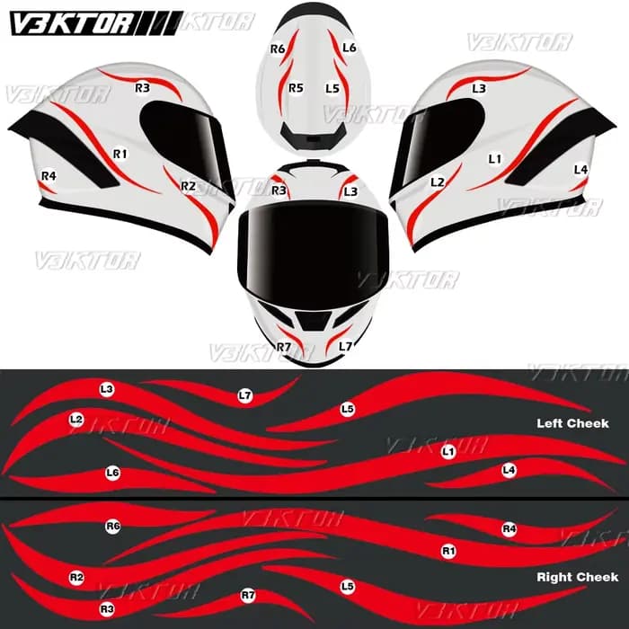 Autocollant réfléchissant pour casque de moto