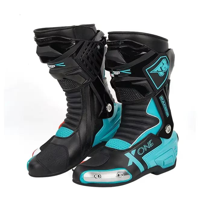 Tiger-Bottes de moto X-one en cuir microcarence pour hommes