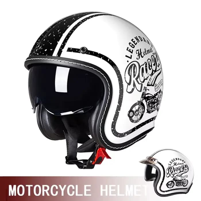 Nouveau Casque Moto Rétro 2026 – Demi-Casque Américain