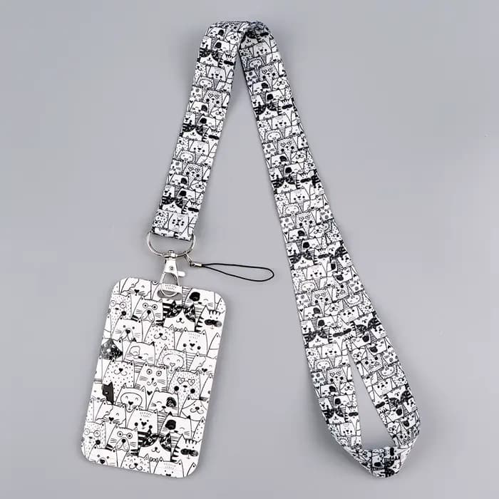 Lanière animaux Kawaii pour clés, carte d'identité, sangles de téléphone, porte-badge USB, corde de suspension DIY, lanière Lariat