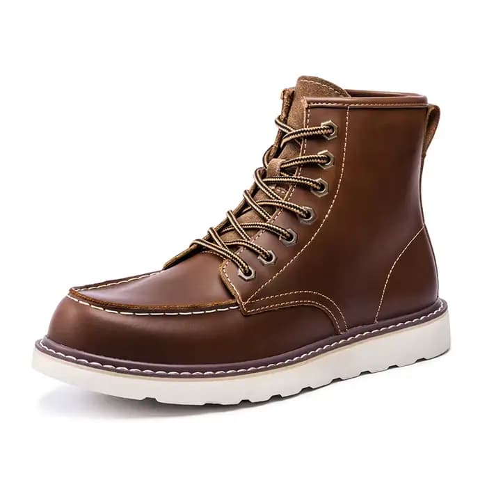 Bottes de moto en cuir de vache pour hommes