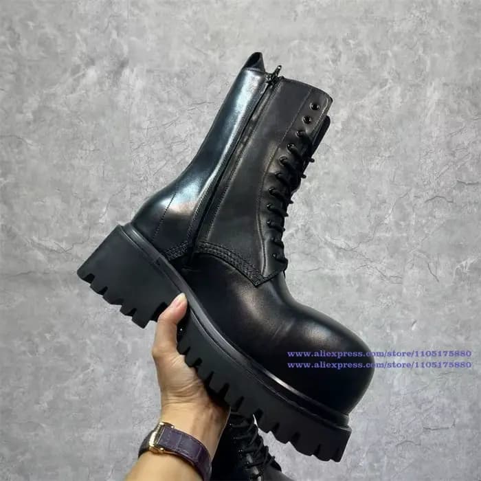 Bottes de moto en Denim noir pour hommes