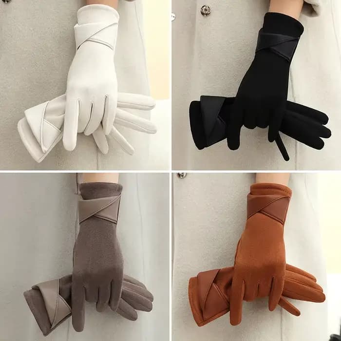 1 paire de gants en daim pour femmes