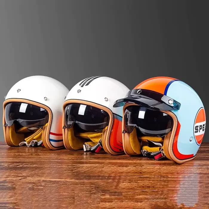 Casque de moto ouvert pour hommes et femmes