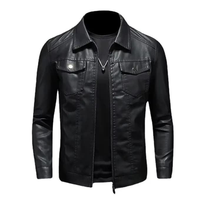Veste en cuir pour moto pour homme