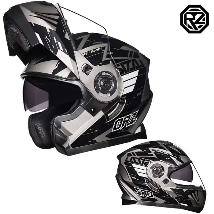 Casque de moto à double lentille