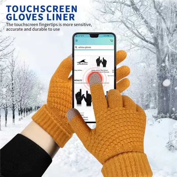 Gants chauds d'hiver pour écran tactile pour femmes et hommes