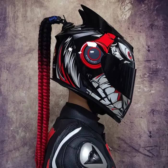 Casque intégral de moto à double lentille