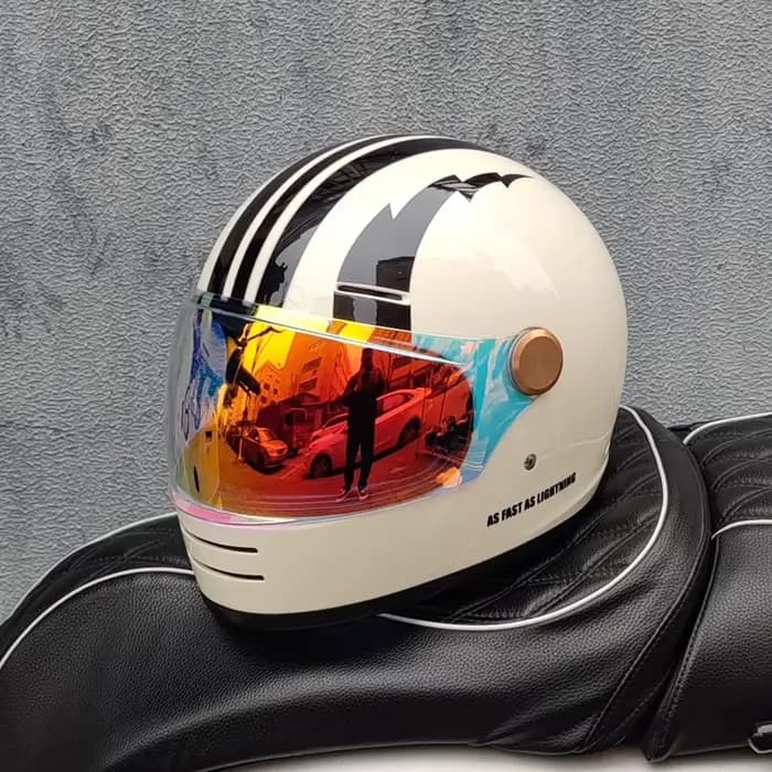Casque moto intégral ORZ Retro - Design classique