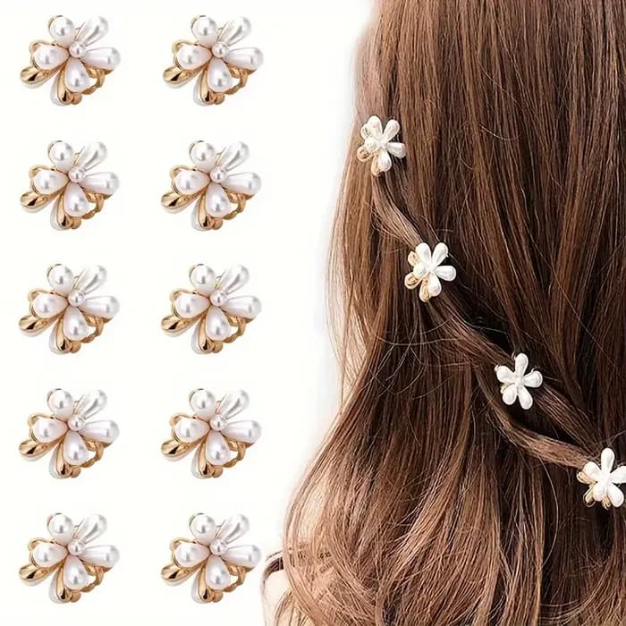 Pinces à cheveux en forme de fleur pour enfants, barrettes décoratives en fausse perle, accessoires de décoration de cheveux, femmes et filles, 6 pièces, 3 pièces, 1 pièce