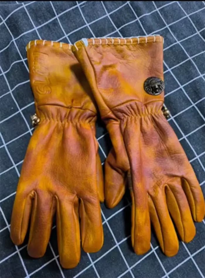 Gant de course de Moto en cuir Vintage Guantes