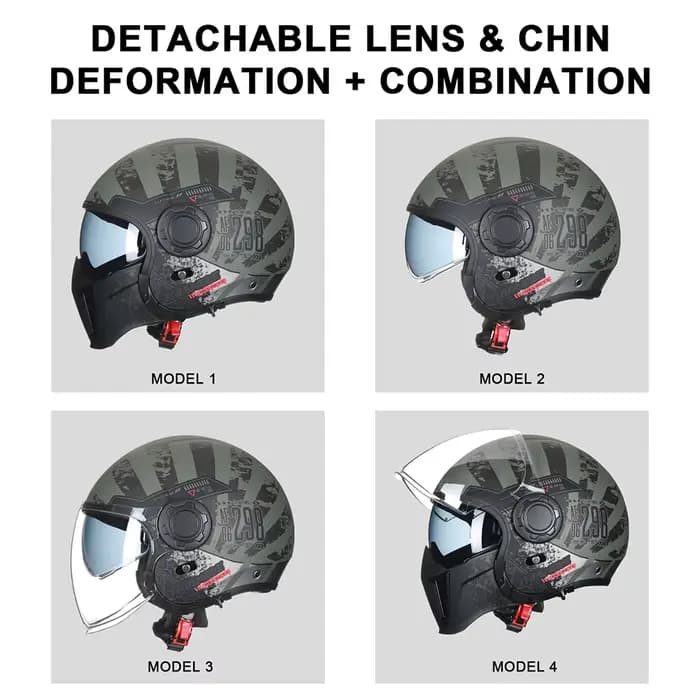 Casques de moto intégraux avec visières rétractables