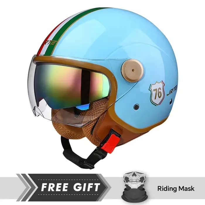 Casques de moto à Double lentille rétro DOT 3/4