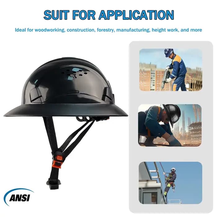 Casque de sécurité ANSI à visière intégrale en HDPE léger et ventilé
