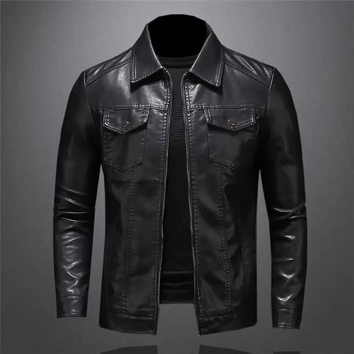 Veste en cuir pour moto pour homme