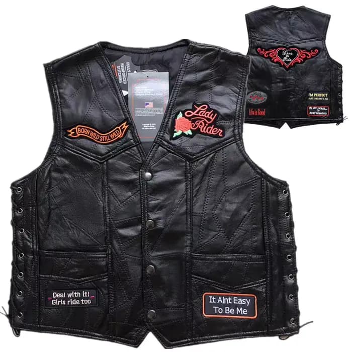 Veste de moto vintage en cuir véritable pour homme