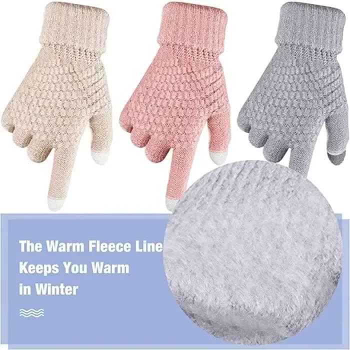 Gants doublés d'hiver pour hommes et femmes – Compatible avec écran tactile élastique épais